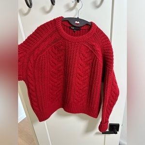 MAJE RED CABLE KNIT JUMPER SIZE 2